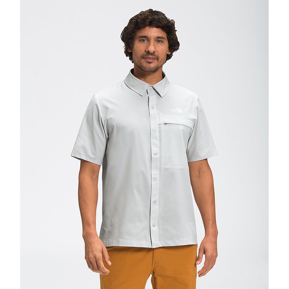 The North Face Shirts Mens Australia - The North Face First Trail Short Sleeve Grey (EJH-726943)